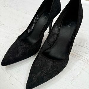 Nine West Black Lace Flax Pumps Heels Size 9